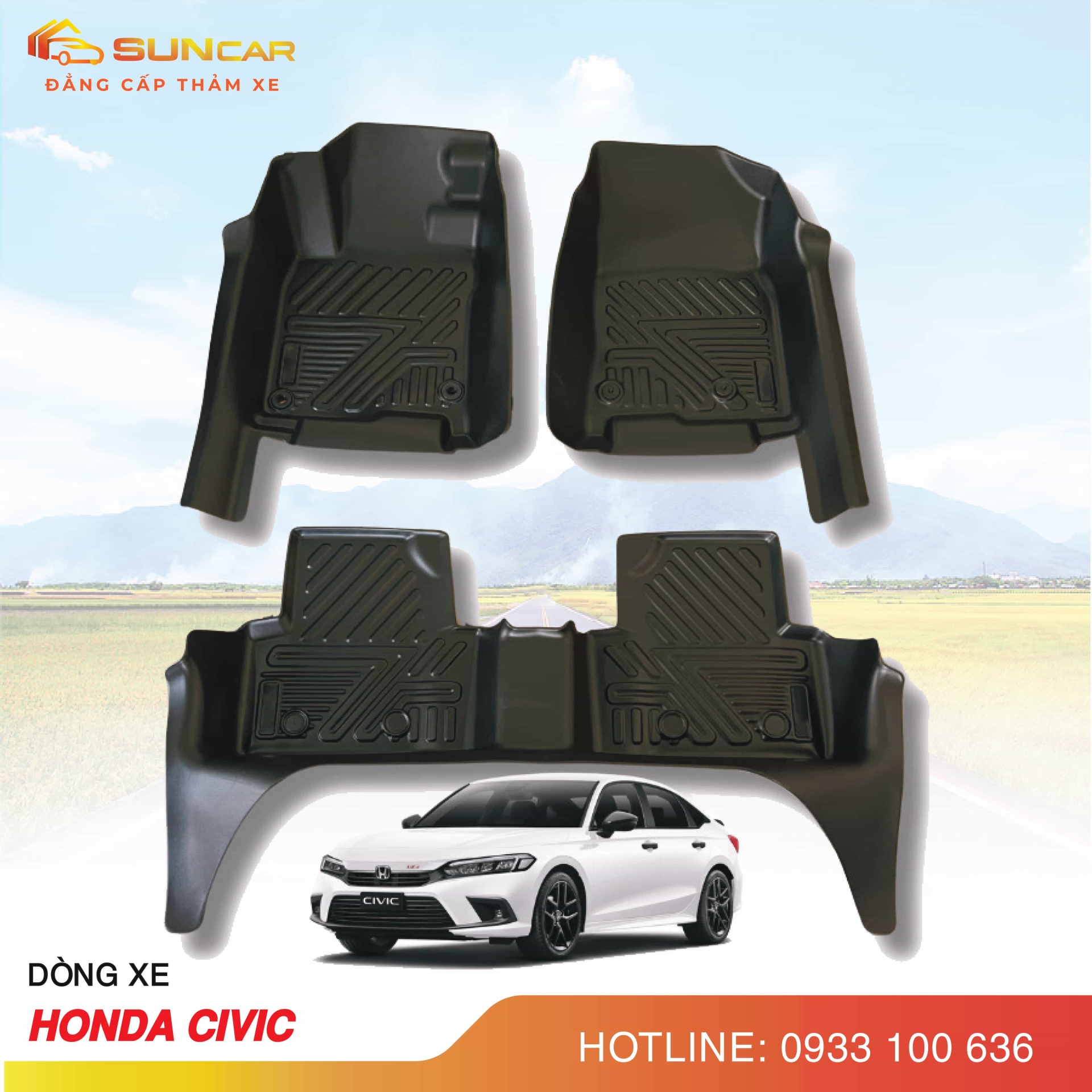 Thảm lót sàn ô tô TPE xe Honda Civic 2015-2025