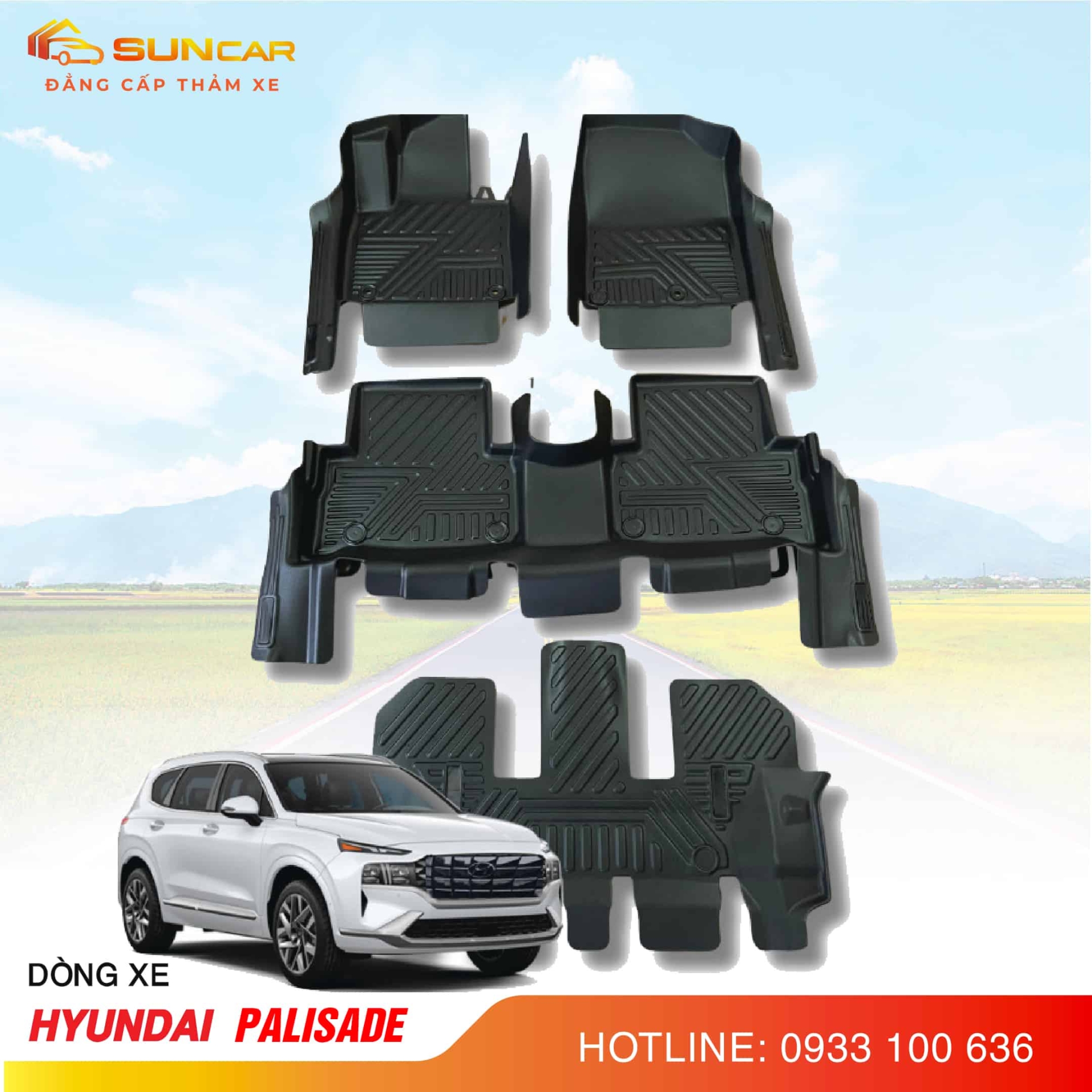 Thảm lót sàn ô tô TPE xe Huyndai Palisade 2023-2025