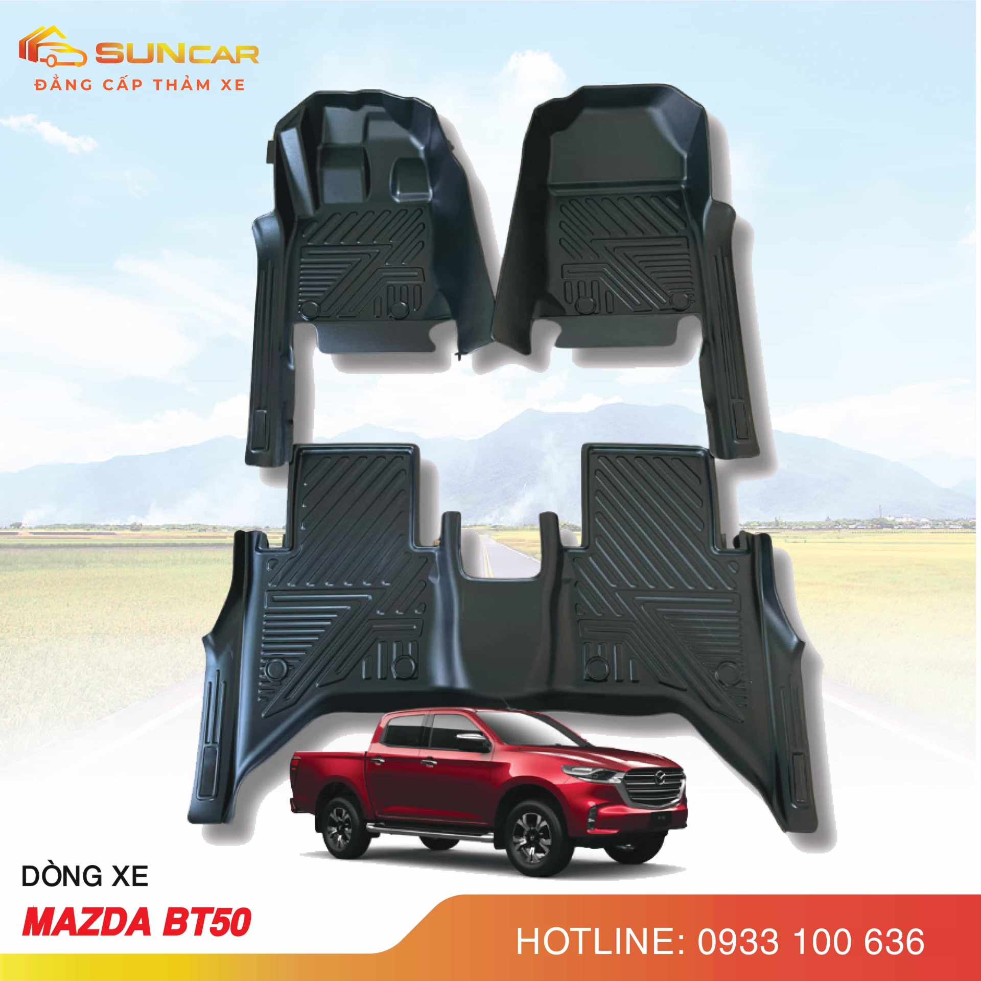 Thảm lót sàn ô tô TPE xe Mazda BT50 2015-2025