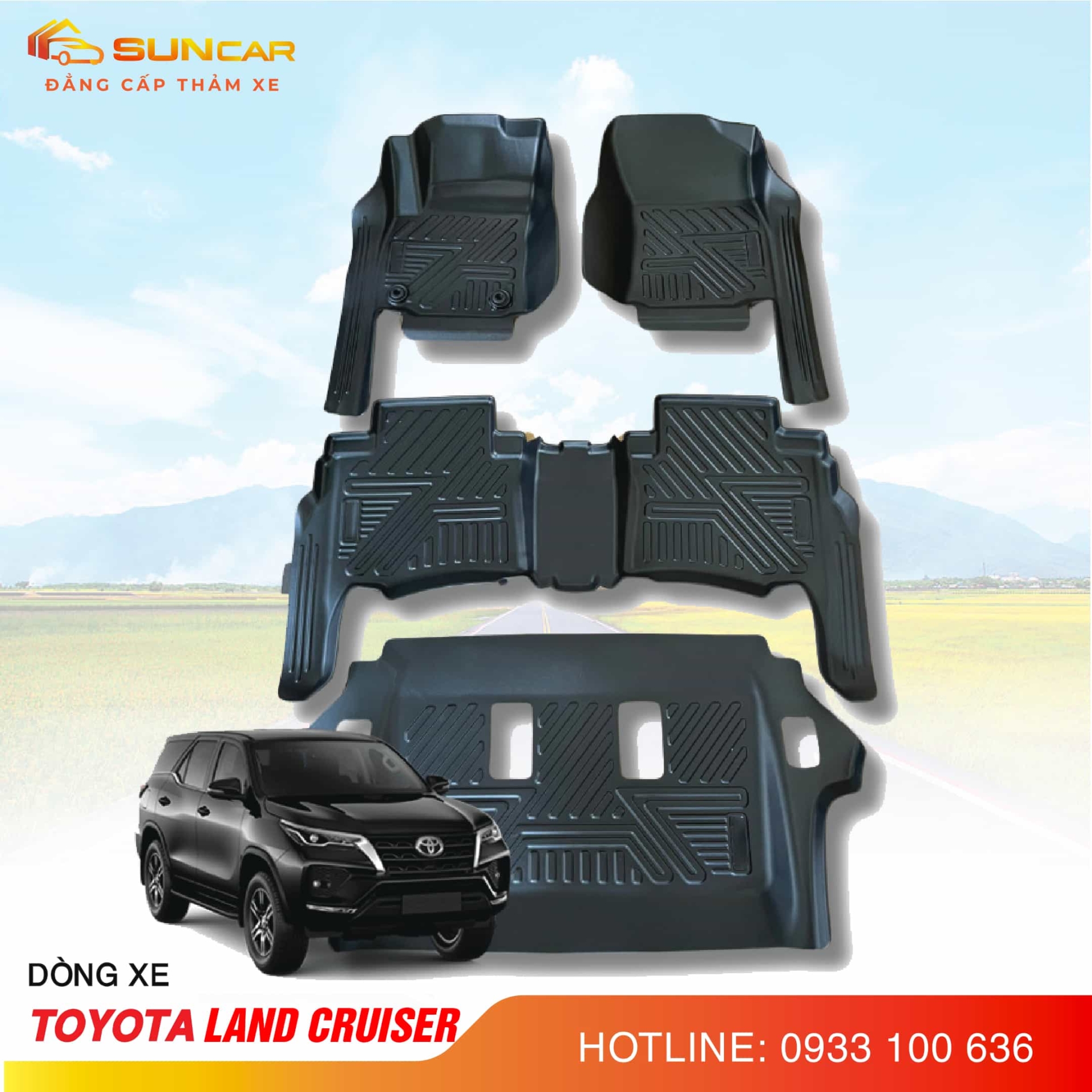 Thảm lót sàn ô tô TPE xe Toyota Land Cruiser 2022-2025